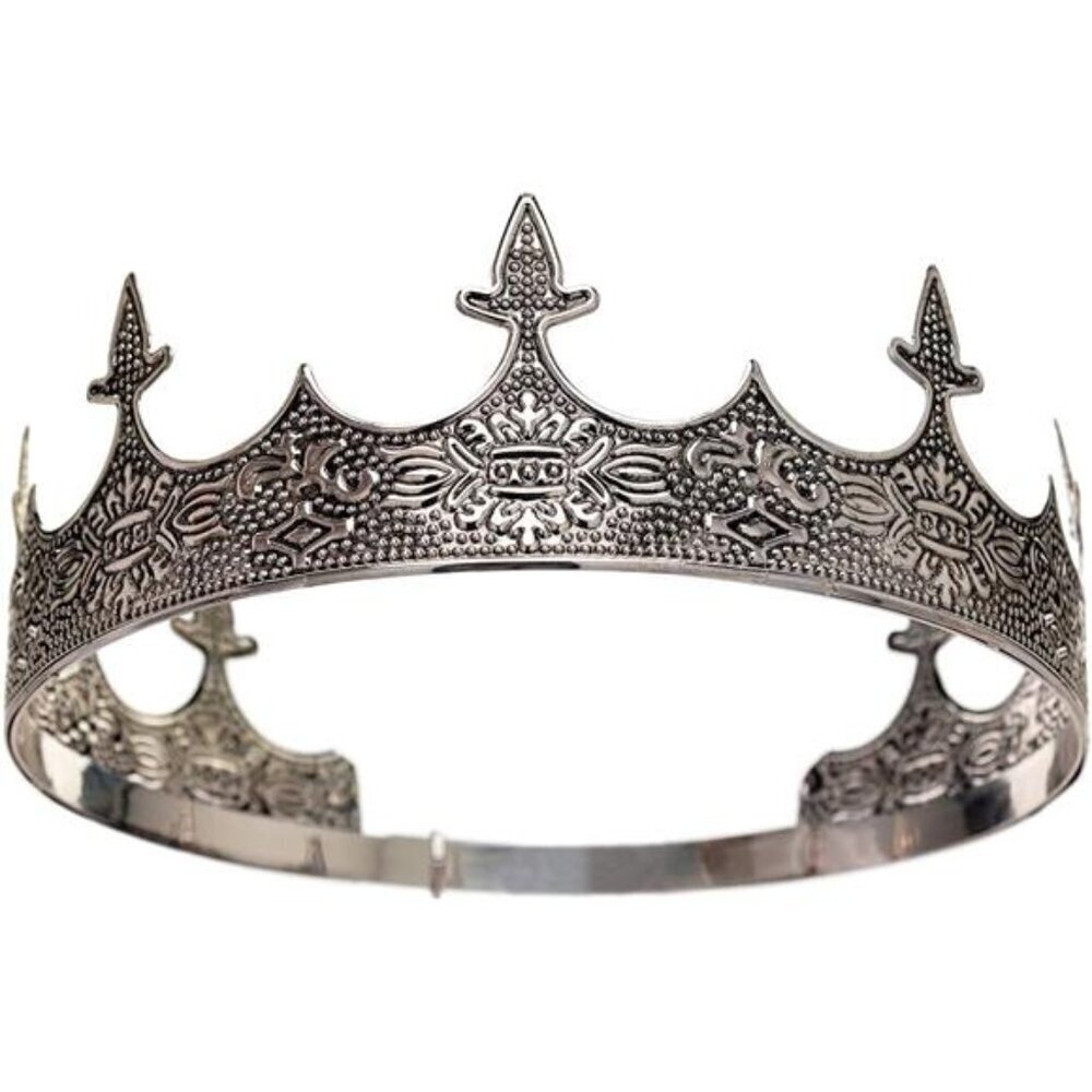 Premium Men's King Crown Iron Royal Tiara Wedding